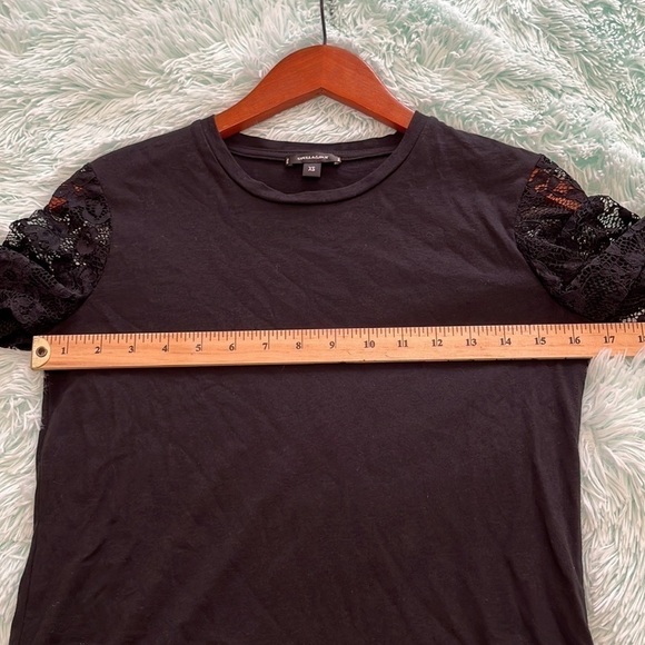 Stella & Dot Black Shirt with Romantic Lace Arms with Cuffs Size XS - Picture 7 of 10